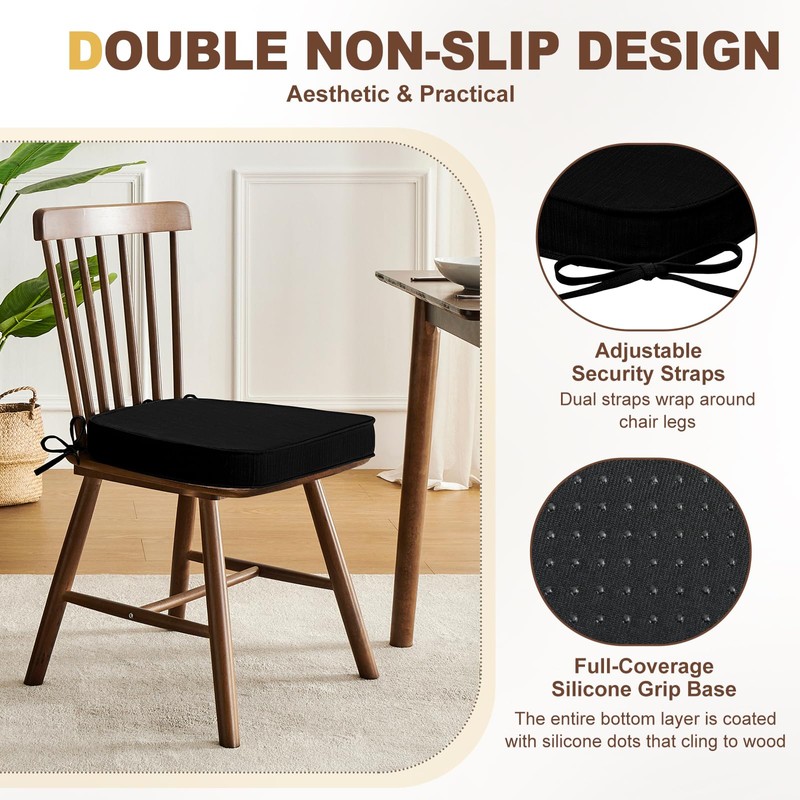 downluxe Chair Cushions for Dining Chairs, Waterproof Kitchen Chair Pads,