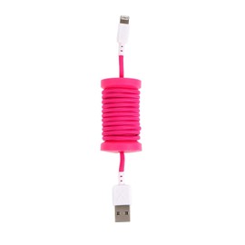 PHILO Lightning MFI Cable and Spool for Apple Device - Neon Pink
