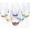 Red Co. Large 16 oz Multicolored Drinking Glass Set of