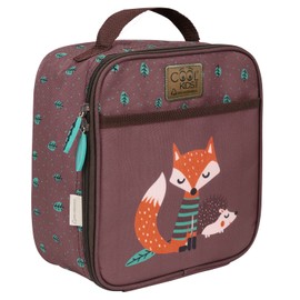 PERLETTI Children's Thermal Lunch Box with Fox Hedgehog - Insulated Bread Bag for Girls Boys Made of Recycled Plastic - Primary School Nursery Travel Lunch Bag with Bag - 5L 22 x 21 x 11 cm Eco (Fox)