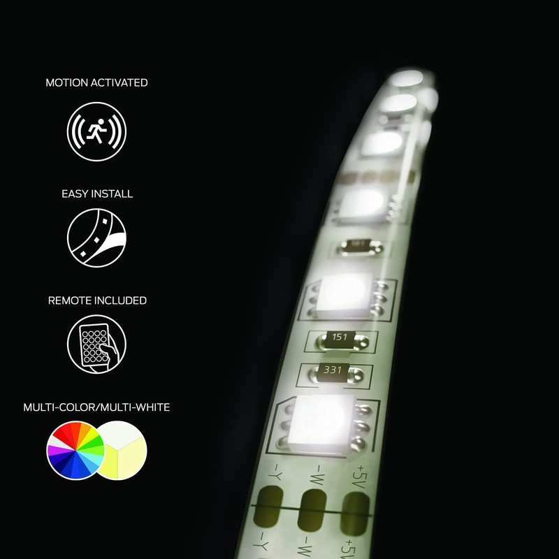 Monster Multicolor/Multi-White 6.5ft LED Light Strip With Motion Activation, 88