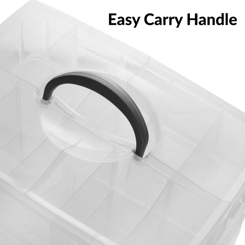 Pukkr 3 Tier Stackable Craft Storage Box – 30 Adjustable