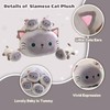 Kawaii Siamese Cat Plush – Mommy Cat with 4 Baby