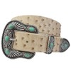 AXESORIA: Ostrich Printed Belt Western Beige L/X