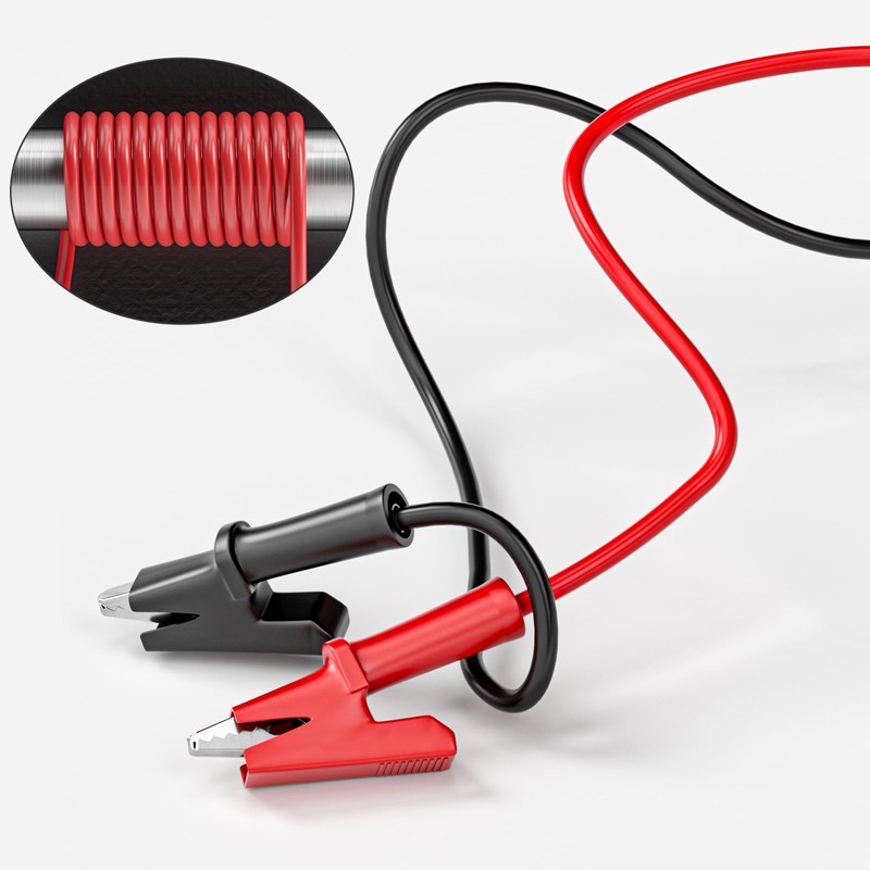 Cleqee Crocodile Clips Test Cable Two Ends Crocodile Cable, Pack