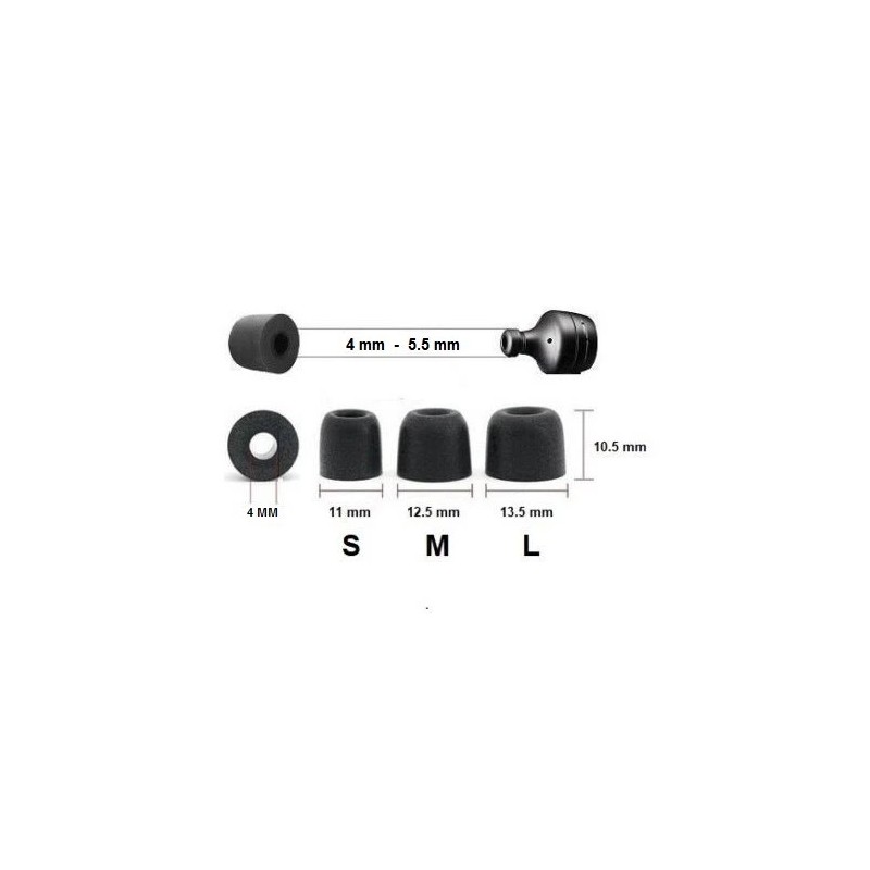 memory Foam Earbud Replacement Tips For TOZO T10