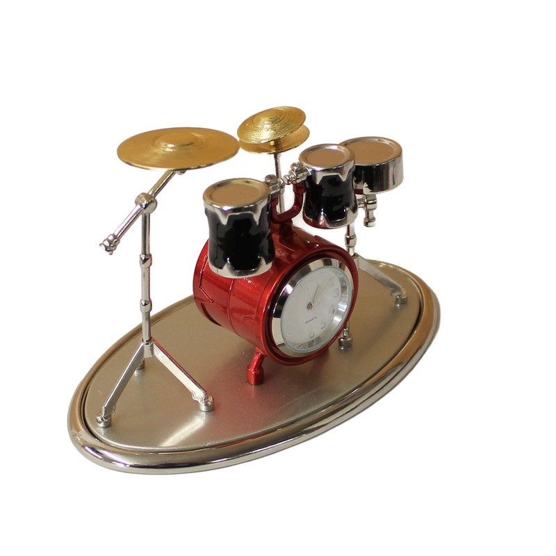 Benerini Miniature Drum Kit Clock - Free Standing Desk Top