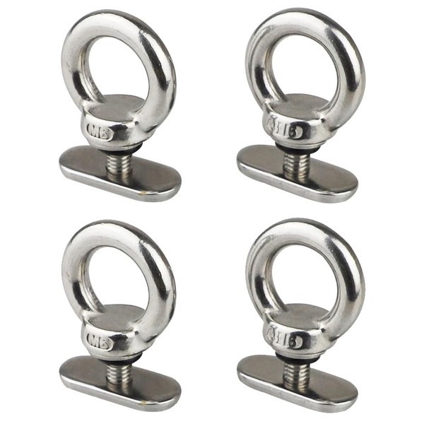 4 Pcs Track Mounting Retaining Eyelets, Stainless Steel Kayak Track