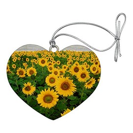 GRAPHICS & MORE Field of Sunflowers Heart Love Wood Christmas Tree Holiday Ornament