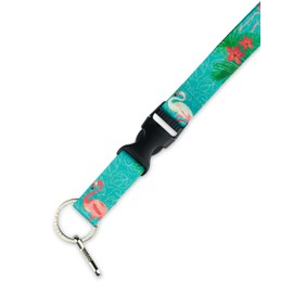 Limeloot Colorful Lanyard for Keys, ID Badges, and Accessories - Premium Lanyard with Quick Release Buckle and Flat Ring., Flamingo, Standard