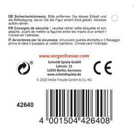 Schmidt Spiele 42640 Worry Eaters Worry Eater Lola, 21 cm Plush, Edition AHOI, Colourful, Pack