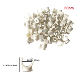 CZAKOMIX Pack of 50 PEX Clips, 18 mm Pipe Hanger Clamps, Pipe Support Holder, Plastic U-Shaped Pipe Clamps, Water Pipe Holder Clamps, Suitable for Water Pipes, Cable Pipes, Gas Pipes (White)