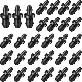 Honoson Drip Irrigation Plugs 1/4 Inch Tube Closure Goof Hole Plugs Irrigation Stopper for Home Garden Lawn Supplies, Black(150 Pieces)