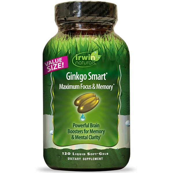 Irwin Naturals Ginkgo Smart Maximum Focus & Memory 120 Liquid Soft Gels