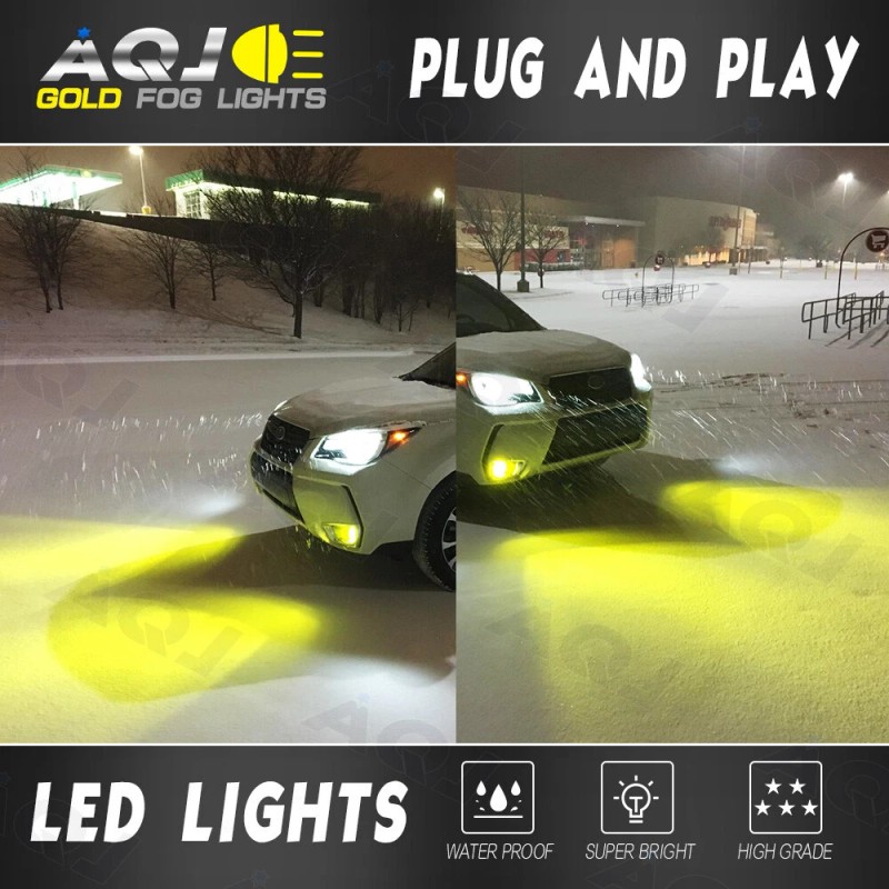 AuureLamp 9006 HB4 LED Fog Light Bulbs 4500K Golden For