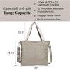 Large Carryall Tote Bag for Women - Lightweight Nylon Zipper