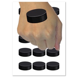 Ice Hockey Puck Sport Temporary Tattoo Water Resistant Fake Body Art Set Collection - 54 1" Tattoos (1 Sheet)