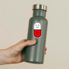 Chill Pill Sticker Funny Relax Chill Out Trendy Stickers Water Bottle Laptop Notebook Car Window Bumper Decals