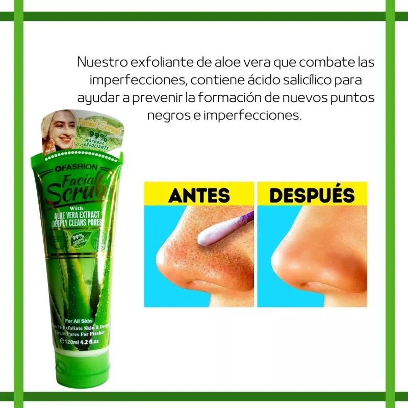 Wokali 3 Exfoliante Limpieza Facial Aloe Vera 120ml