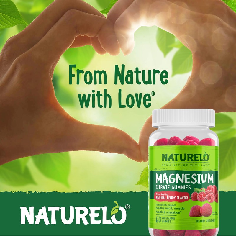 NATURELO Magnesium Citrate Gummies - for Calm & Relaxation Support,