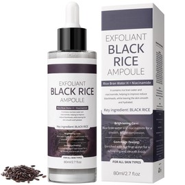 Peel Shot Glow - Ampolla exfoliante de arroz negro, suero iluminador exfoliante suave, exfoliante facial y corporal, exfoliante facial, hidratación profunda, 2.7 fl oz