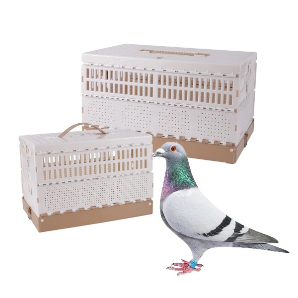Unbranded Plastic Foldable Pigeon Cage with Handle, Portable Bird Travel