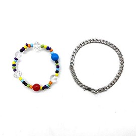 [LIBERTY-M] JUNGKOOK Bracelet, Set of 2, Bead Bracelet & Chain Bracelet