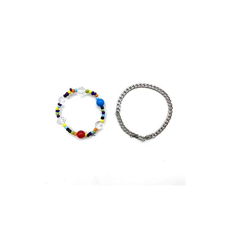 [LIBERTY-M] JUNGKOOK Bracelet, Set of 2, Bead Bracelet & Chain