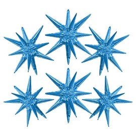 Royal Blue Star Foil Balloons 6 Cone Spike Mylar Balloons Explosion Star Balloons 22 Inch Starburst Balloons Party Decorations for Christmas Birthday Party Bachelorette Party Ocean Space Themed Party