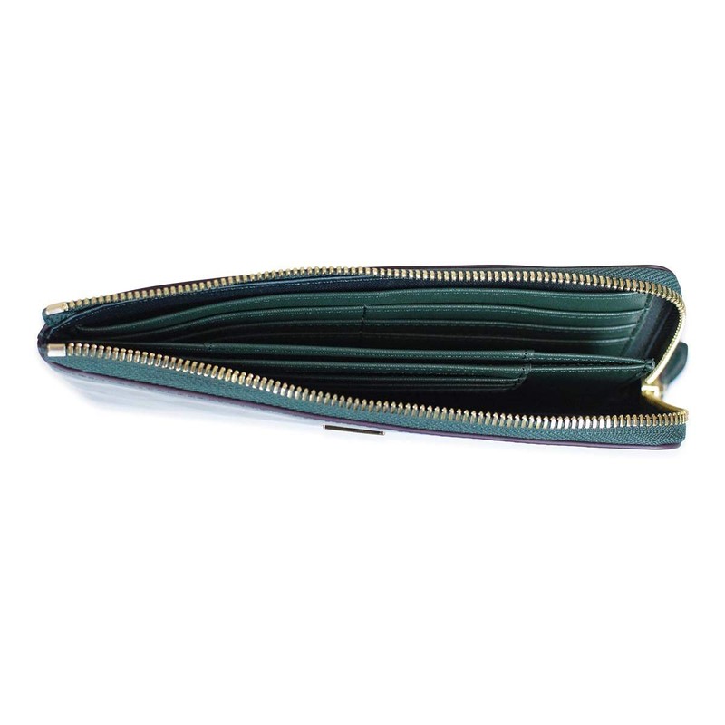 Balcos Women's L-Shaped Long Wallet, Lola Wallet, Genuine Leather, Zipper,