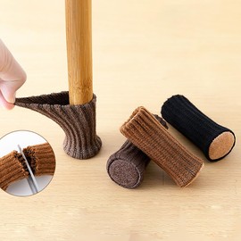 Pack of 24 Elastic Chair Leg Socks, Knitted Furniture Socks, Chair Socks for Round, Square Chair Legs, Non-Slip Chair Leg Protectors, Feet Floor Protection, Avoid Scratches and Noise, White