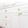 BOZONLI 6pcs 30mm Yellow Crystals Glass Drawer Knobs Cupboard Knobs