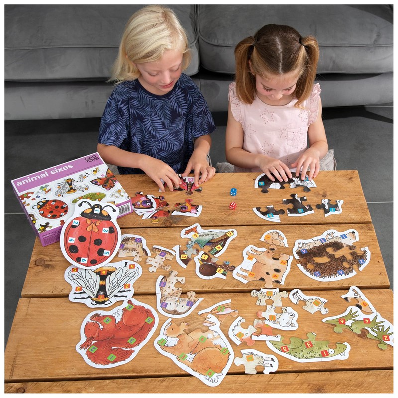 Galt, Animal Sixes, Kids Board Games Age 5-8, 4 Players