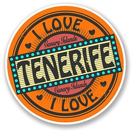 2 x Tenerife Canary Islands Vinyl Decal Sticker Bike Laptop Luggage Travel #5515 (10cm x 10cm)