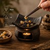 Ceramic Incense Burner with Wood Tweezer, Oil Burner for Oud