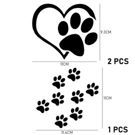 3PCS Paw Print Car Stickers, Dog Paw Stickers, Cat Scratch Stickers, Love Stickers, Cute Stickers, Waterproof Stickers, Suitable for Cars and Motorcycles