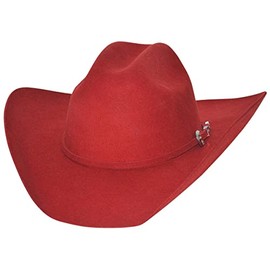 Bullhide Montecarlo Felt Collection Kingman 4X Premium Wool Western Cowboy Hat, 4" Brim (6 3/4, Red)