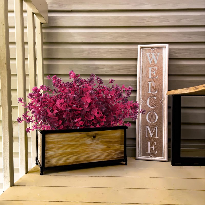 RECUTMS 12Pcs Artificial Fall Mums Flowers Plants Outdoors, Faux Plastic