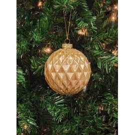 Wizardi Golden Diamond Glass Ball Christmas Ornament F07M7-32(LH76-