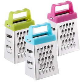 iplusmile 3-Piece Stainless Steel Mini Grater Set Cheese Shredder Vegetable Cutter Fruit Slicer Compact Kitchen Tool