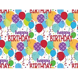 1 Pack, Happy Birthday Bash Wrapping Paper 24"x417' Counter Roll for Party, Holiday & Events, Made in USA