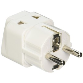 CKITZE BA-9-3P Grounded Universal 2-in-1 Schuko Type E/F Plug Adapter - 3 Pack