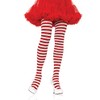 Leg Avenue Women's Plus Size Nylon Striped Tights, White/Red, 3X-4X