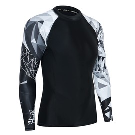 HUGE SPORTS Wildling Series UV Protection Quick Dry Compression Rash Guard for Men Eagle M