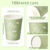 Fulmoon 100 Pcs Sage Green Paper Cups 9 oz Cup