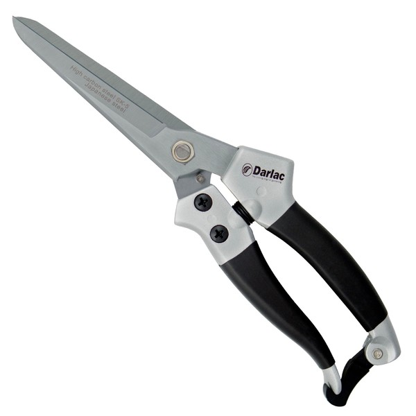 Darlac Compact Shear – Lightweight Shears for Gardening – Longer & Broader Blades for Tackling Heavier Growth - Razor Sharp SK5 High Carbon Steel Blades – Non-Slip Grip Easy to Use Single-Handed