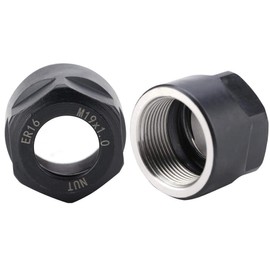 ER16 A / M / A & M Dynamic Mounting Parts Nuts Balancing Nut Collet Nut Metal CNC Milling Chuck Holder Lathe for Fixing Replacement Part (ER16-A&M- M19 x 1.0 Black)