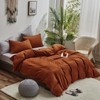 CLOTHKNOW Burnt Orange California King Comforter Set 3Pcs Rust Bedding