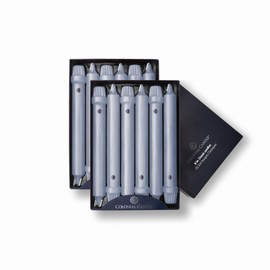 Colonial Candle Unscented Taper Candle, Classic Collection, Wedgewood, 8 in, Pack of 12 - Up to 6 Hours Burn