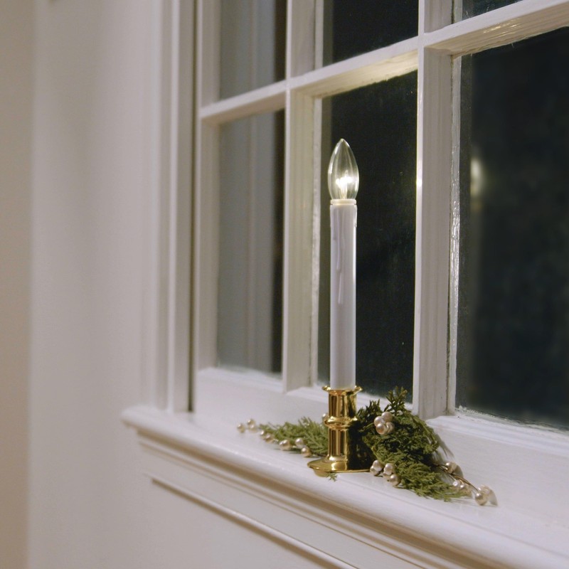612 Vermont Ultra-Bright LED Window Candles with Timer, Battery Operated,